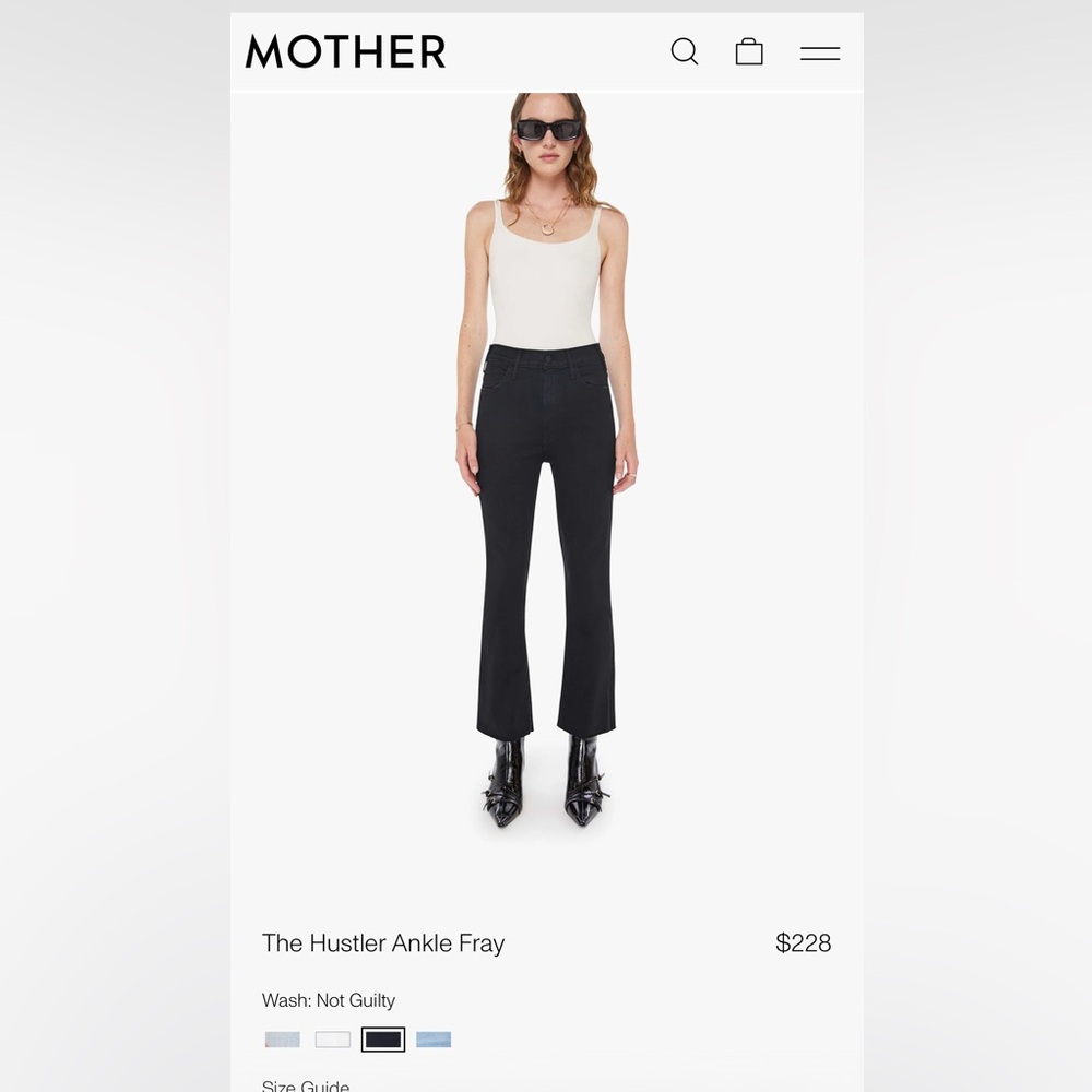 MOTHER Jeans The Hustler Ankle Fray